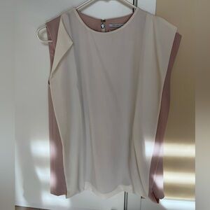 Calvin Klein Cream & Pink Sleeveless Top (EU36)